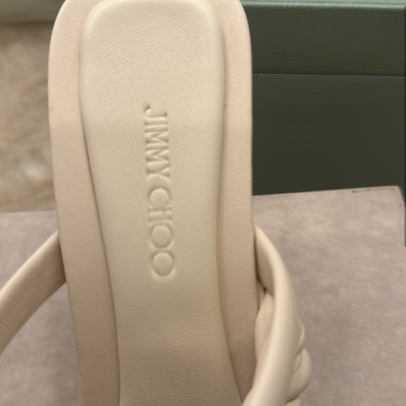 Jimmy Choo Diosa 90 leather sandal in color Latte - Picture 5 of 10